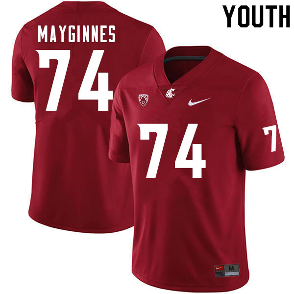 Youth #74 Dylan Mayginnes Washington Cougars College Football Jerseys Sale-Crimson